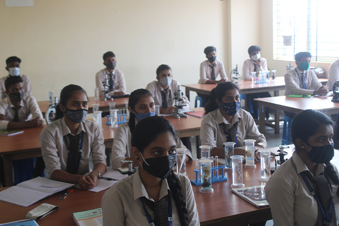 Students Attending Biology Laboratory Class in PU Colleges in Rajajinagar, Bangalore